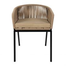 Chaise Extérieur en Fer Beige et Noir - Baleares - SEMA Design