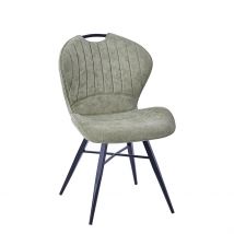 Chaise Salle à Manger en Microfibre Kaki - Vicky - PG Trading