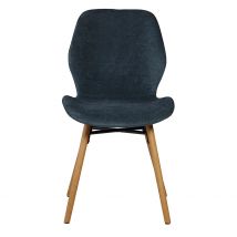 Chaise Salle à Manger en Tissu Soft Touch Bleu Foncé - Keri - Zago