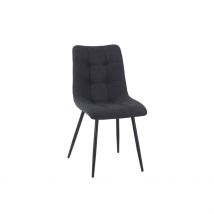Chaise de Salle à Manger en Tissu Matelassé Anthracite - Lilly - PG Trading