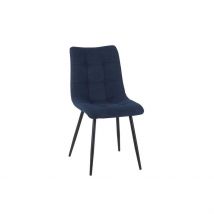 Chaise de Salle à Manger en Tissu Matelassé Bleu Marine - Lilly - PG Trading