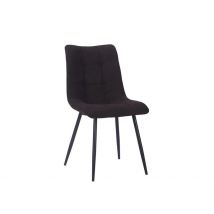 Chaise de Salle à Manger en Tissu Matelassé Chocolat - Lilly - PG Trading