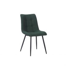 Chaise de Salle à Manger en Tissu Matelassé Vert Forêt - Lilly - PG Trading