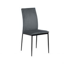 Chaise Salle à Manger en Velours Gris Foncé - Demia - Ac Design