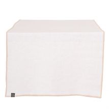 Chemin de Table en Lin et Coton Blanc 48x160cm - Calvi II - Haomy