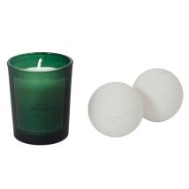 Coffret Bougie Parfumée et 2 Bombes de Bain Senteur Amande - Idée Cadeau - Home Déco Factory