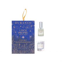 Coffret Cadeau Brume D'oreiller 50ml et Bougie Parfumée 30g Linge Propre - Durance