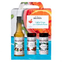Coffret de 3 Sirops Cassis, Fraise Des Bois, Passion 3x25cl - Monin
