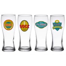 Coffret de 4 Chopes de Biere 50cl en Verre Transparent - Table Passion
