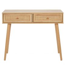 Console 2 Tiroirs en Bois Naturel - Baia - Home Déco Factory