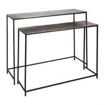 Console Gigogne (x2) en Fer Argenté - Felia - Côté Table