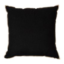 Coussin Chennai Noir 45x45cm en Lin Lave - Haomy