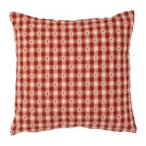 Coussin en Coton Vichy Rouge 45x45cm - Campagne - Comptoir de Famille