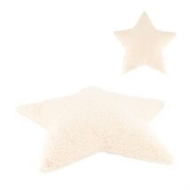 Coussin Étoile en Tissu Bouclette Crème 58x58cm - Teddy - Dijk