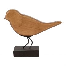 Deco Moineau en Bois Naturel et Noir - Campagne - Comptoir de Famille