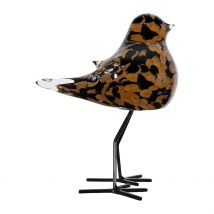 Deco Moineau en Verre Noir et Camel - Serin - Côté Table