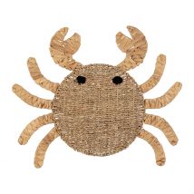 Deco Murale Crabe en Jonc de Mer Naturel - Eté à La Mer - Jardin D'Ulysse