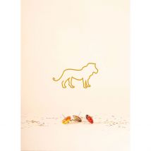 The Line - Deco Murale en Acier Jaune 30x15cm - Lion - Idée Cadeau