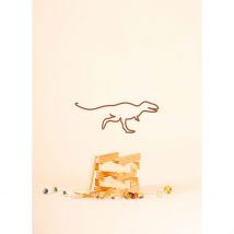 The Line - Deco Murale en Acier Marron 30x15cm - Tyrannosaure - Idée Cadeau