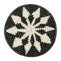 Deco Murale Étoile en Jonc de Mer Noir Blanc - Seram - Côté Table