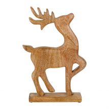 Déco Renne en Manguier Naturel H38cm - Cauterets - Côté Table