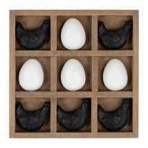 Déco Tic Tac Toe Poule et Œuf Noir et Blanc - Campagne - Comptoir de Famille