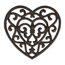 Dessous Plat en Fonte Coeur Brun - Rhodonea - Comptoir de Famille