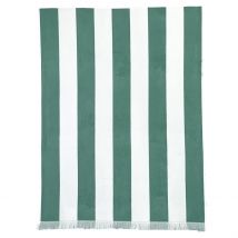 Drap de Plage Rayé en Coton Jade 90x170cm - Porto - Haomy