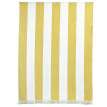 Drap de Plage Rayé en Coton Paille 90x170cm - Porto - Haomy