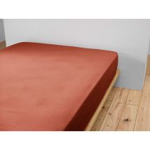 Drap Housse en Gaze de Coton Terracotta 90x190cm - Gaia - L'effet Papillon