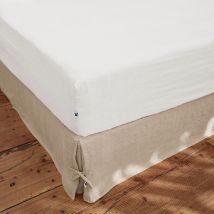 Drap Housse en Lin Lavé Craie 140x190cm - Soline - L'effet Papillon