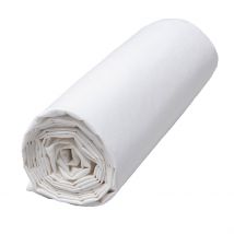 Drap Housse en Percale de Coton Blanc 140x200cm - Venezia - Haomy