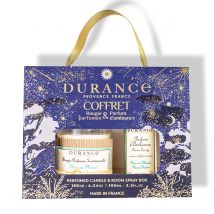 Coffret Cadeau Parfum D'ambiance 100ml et Bougie Parfumée 180g Fleur de Monoï - Durance