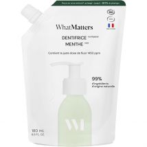 Eco-recharge Dentifrice Menthe Blancheur et Fluor 180ml - What Matters