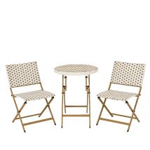 Ensemble Table et Chaises de Jardin en Résine Naturelle - Bellano - Kaemingk
