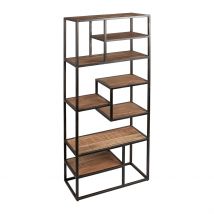 Etagère en Fer Vieilli et Bois D' Acacia H170cm - Factory - Côté Table