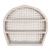 Étagère Murale 3 Niveaux en Rotin Blanchi H41cm - Ednna - Côté Table