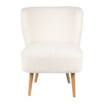 Fauteuil Bouclette Blanc Crème - Elément - SEMA Design