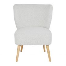 Fauteuil Bouclette Blanc - Eleonor - Singulier