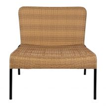 Fauteuil d'Extérieur en Acier et Effet Cannage Naturel - Malaya - SEMA Design