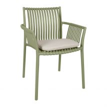 Fauteuil d'Extérieur Kaki avec Coussin en Tissu - Lumi - SEMA Design