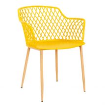Fauteuil de Jardin Jaune en Plastique Malaga - Home Déco Factory