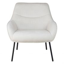 Fauteuil en Velours Côtelé Beige - Martin - Zago