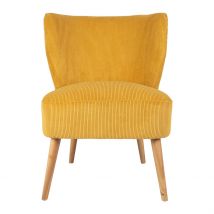 Fauteuil en Velours Côtelé Moutarde - Eleonor - Singulier