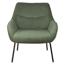 Fauteuil en Velours Côtelé Vert Sapin - Martin - Zago