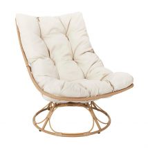 Fauteuil Extérieur en Métal Beige - Petra - Home Déco Factory