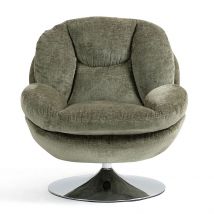 Fauteuil Pivotant en Velours Kaki - Topi - Zago