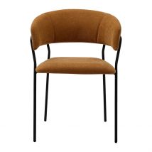 Fauteuil Repas en Tissu et Fer Ocre - Wilona - Singulier