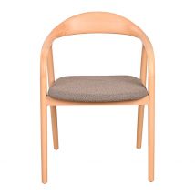 Fauteuil Repas en Tissu Taupe - Revano - Singulier