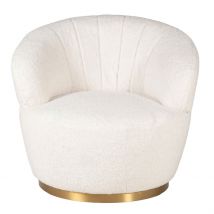 Fauteuil Tissu Effet Mohair Écru - Vesna - Zago